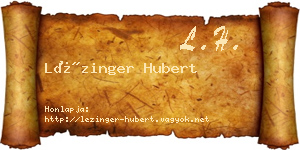 Lézinger Hubert névjegykártya